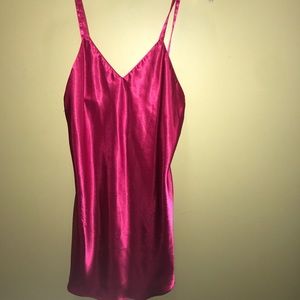 pink silk slip dress medium